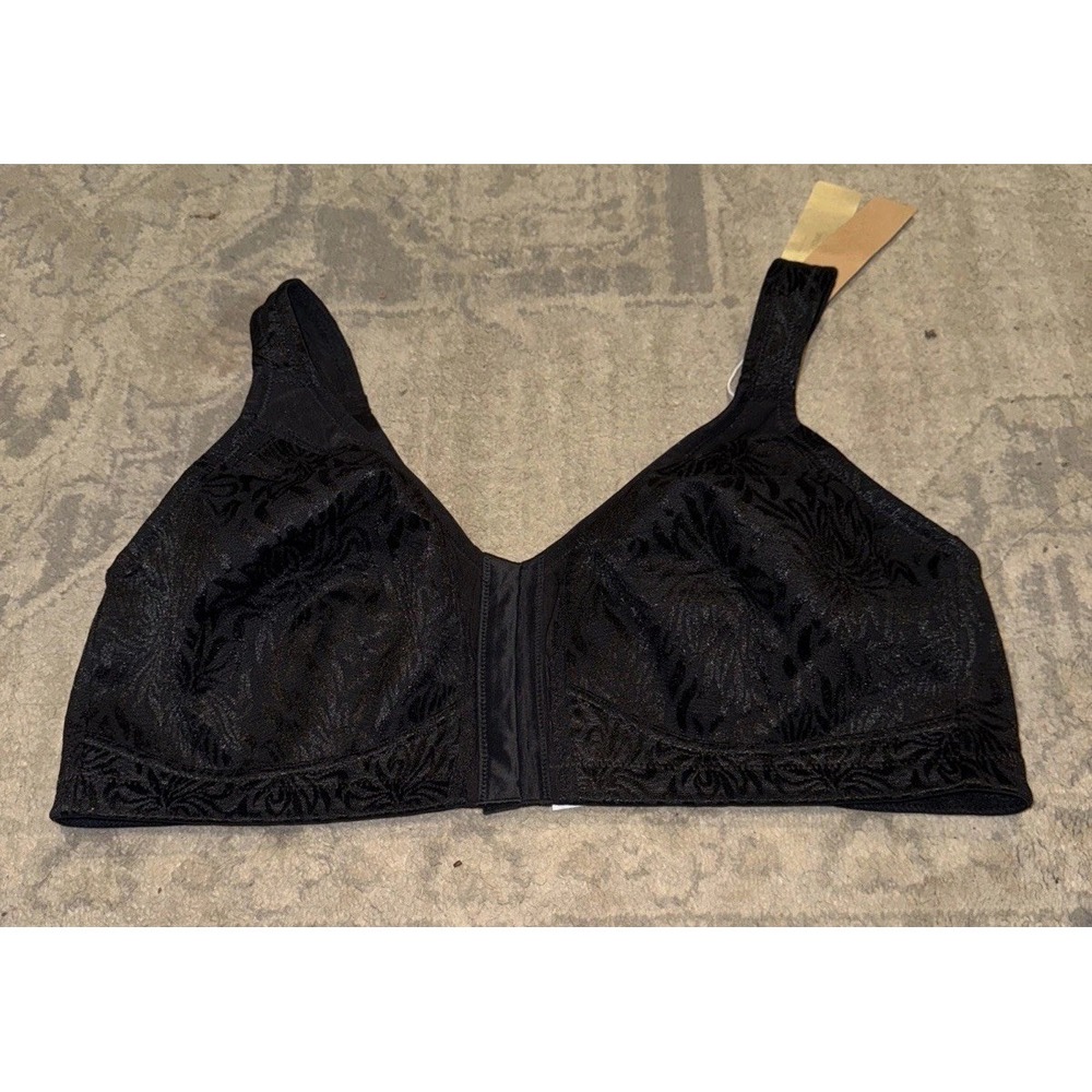Wingslove Bra Wireless Front Close Soft Cup Black Size‎ 42D New